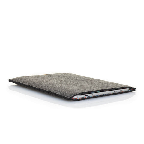 Hoesje voor Galaxy Tab S9 | gemaakt van vilt en biologisch katoen | antraciet - kleurrijk | Model "LET"