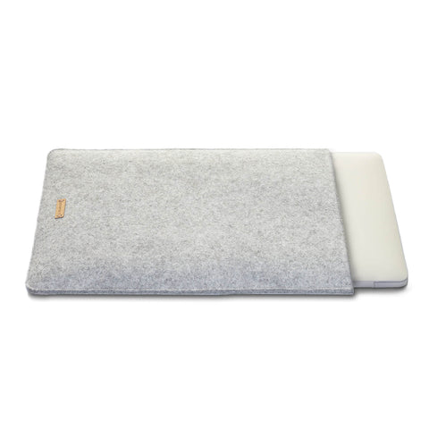 Hoesje voor Galaxy Tab S8 Ultra | gemaakt van vilt en biologisch katoen | lichtgrijs - strepen | Model "LET"
