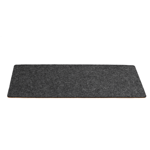 Bureauonderlegger van vilt en kurk | 40x90cm | antraciet