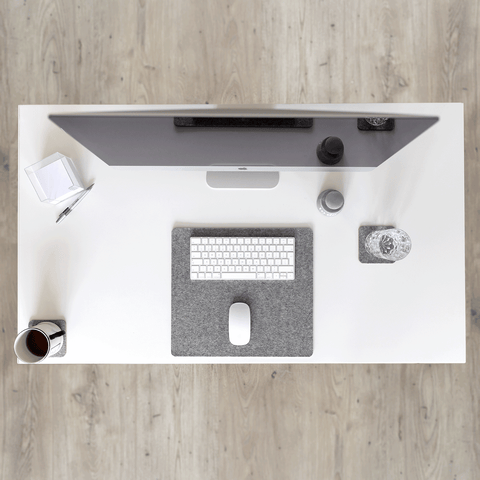 Bureauonderlegger van vilt en kurk | 38x34,5cm | lichtgrijs