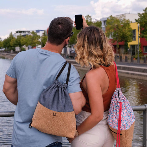 Gymtas, rugzak | gemaakt van katoen en kurk | Vormen
