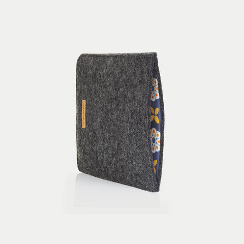 Hoes voor Kindle Paperwhite 6.8 inch | gemaakt van vilt en biologisch katoen | antraciet - bloei | Model "LET"