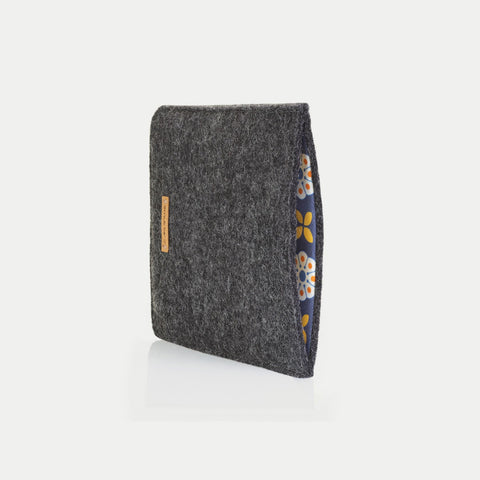 Hoes voor PocketBook Verse Pro | gemaakt van vilt en biologisch katoen | antraciet - bloei | Model "LET"