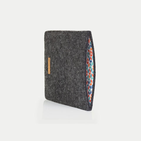 Hoesje voor Kindle Oasis 10 | gemaakt van vilt en biologisch katoen | antraciet - kleurrijk | Model "LET"
