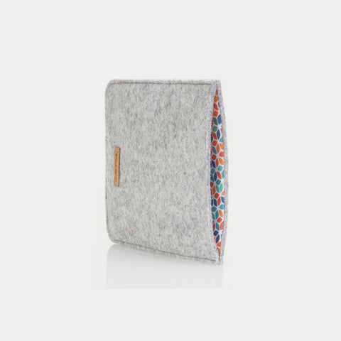 Tas voor Tolino Shine 3 | gemaakt van vilt en biologisch katoen | lichtgrijs - kleurrijk | Model "LET"