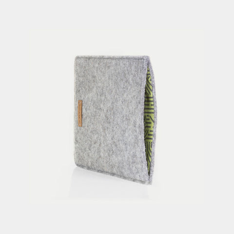 Hoesje voor Kobo Sage | gemaakt van vilt en biologisch katoen | lichtgrijs - strepen | Model "LET"