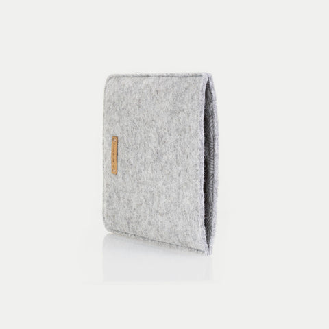Tas voor Tolino Shine 4 | gemaakt van vilt en biologisch katoen | lichtgrijs - sporen | Model "LET"