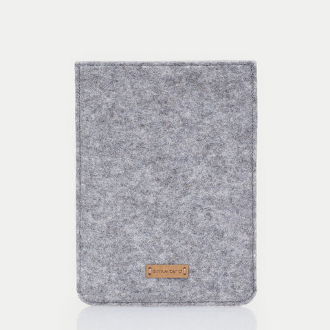 Hoesje voor Onyx Boox Note 2 | gemaakt van vilt en biologisch katoen | lichtgrijs - bloei | Model "LET"