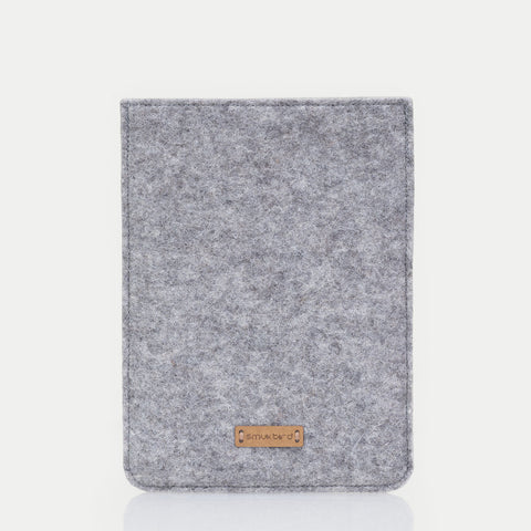 Hoes voor Kindle Paperwhite 10 | gemaakt van vilt en biologisch katoen | lichtgrijs - bloei | Model "LET"