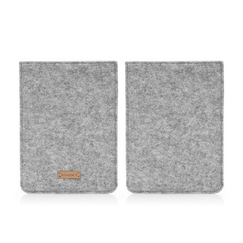 Hoesje voor Onyx Boox Note 2 | gemaakt van vilt en biologisch katoen | lichtgrijs - bloei | Model "LET"