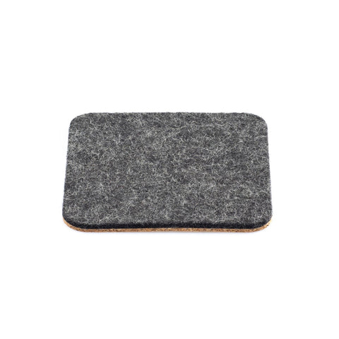 Vilt en kurk coasters | Set van 2 | 10x10cm | antraciet