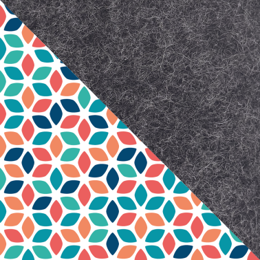 Hoesje voor Kobo Forma | gemaakt van vilt en biologisch katoen | antraciet - kleurrijk | Model "LET"